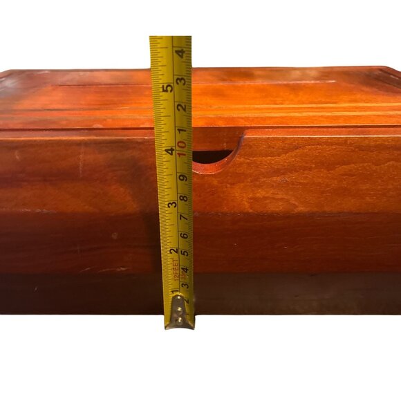 Vtg Wooden Inlayed Beveled Lid Storage Box - Picture 7 of 9